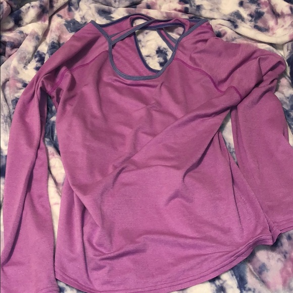 Purple ADIDAS long sleeve shirt with open back - Picture 2 of 3